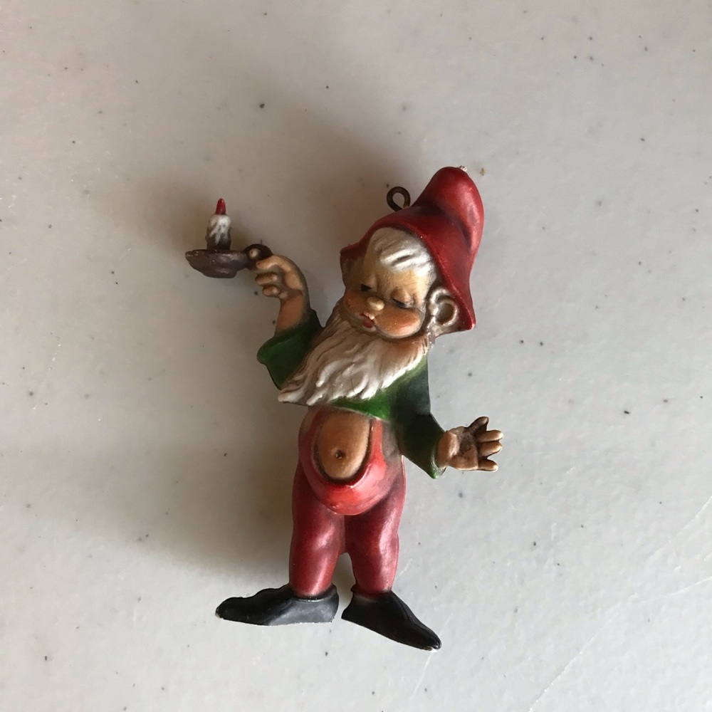 Vintage Elves Gnomes Hanging Christmas Ornaments Set of Five - Picture 6 of 6